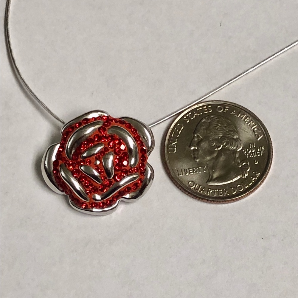 Sterling Silver Rose Necklace - Picture 5 of 6